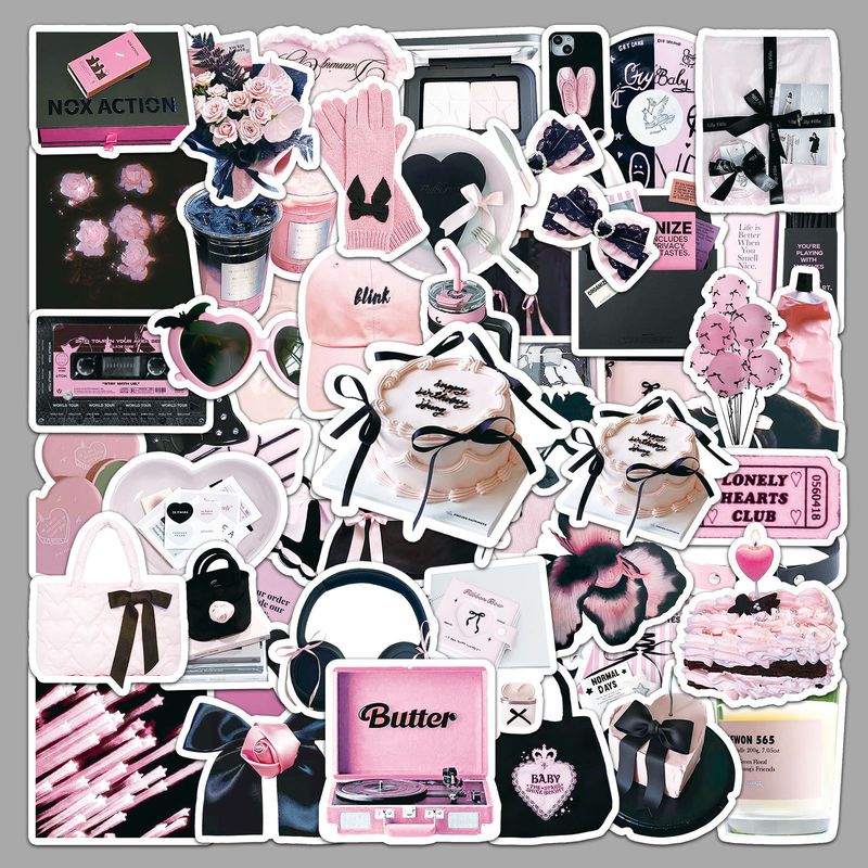 Laptop Accessories Case - Cute INS Style Black Pink Graffiti