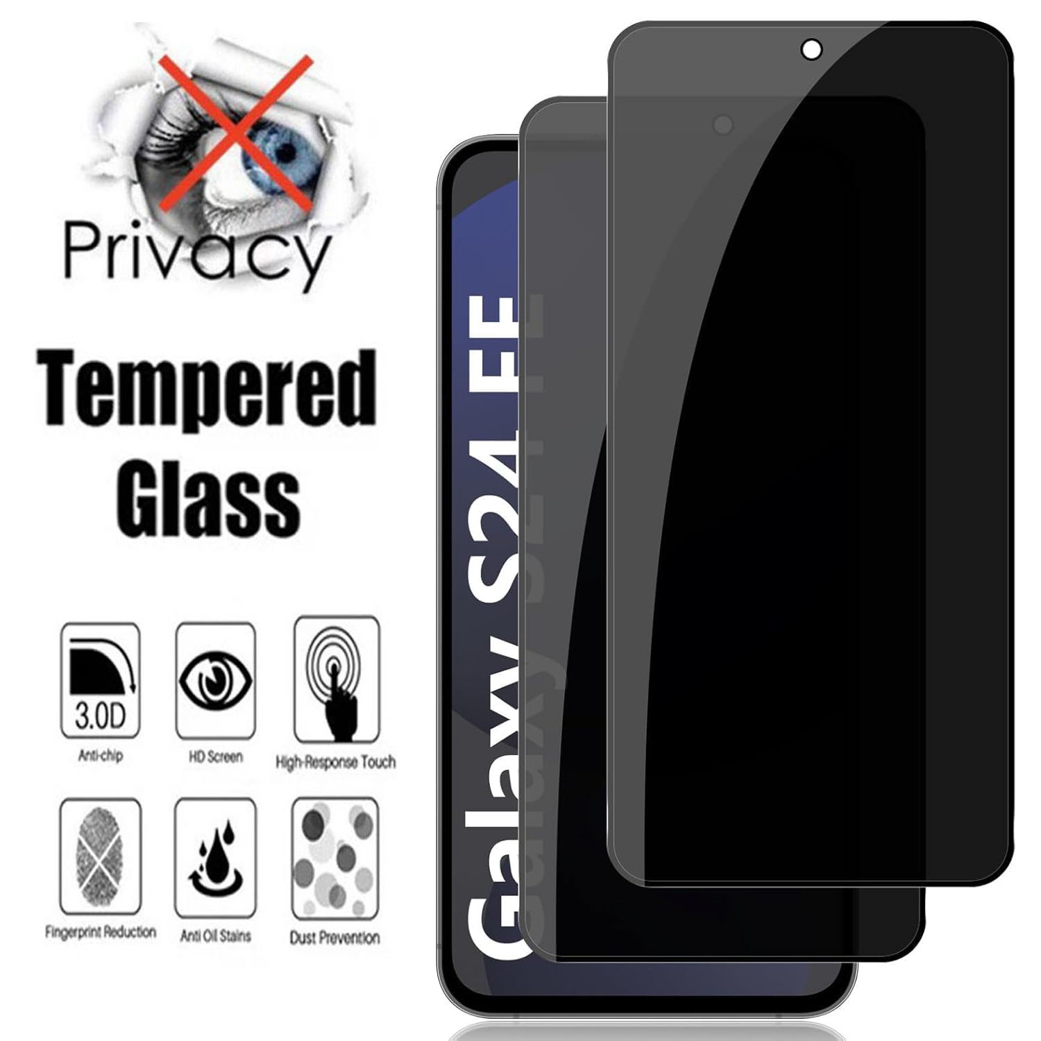 Privacy Screen Filter - 2Pcs Anti-Spy Glass For Samsung Galaxy