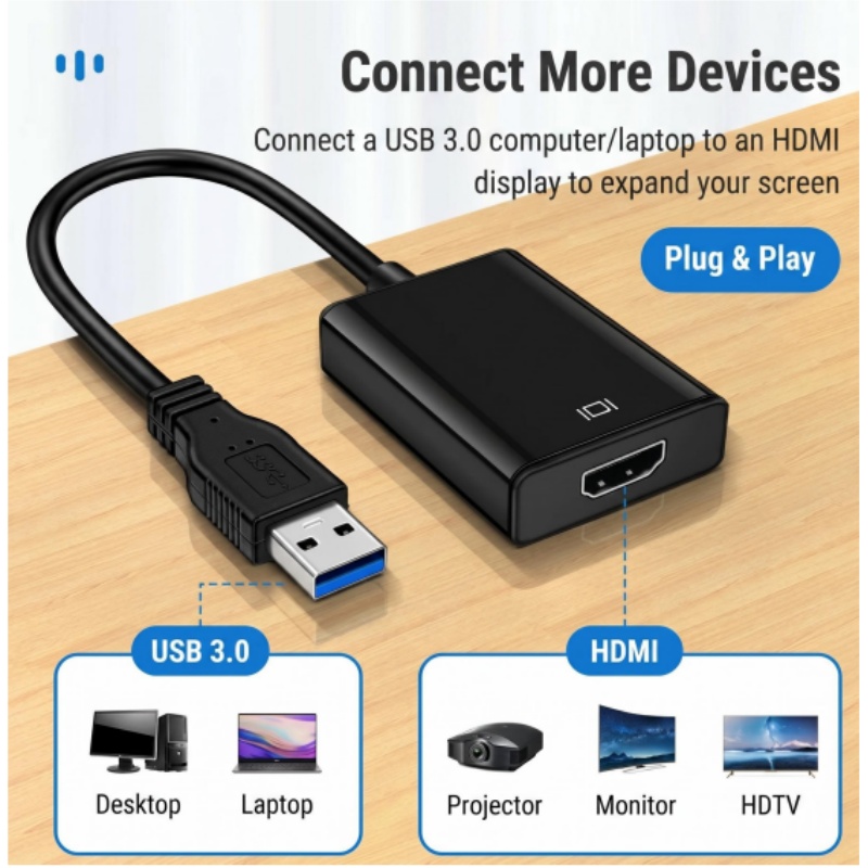 USB 3.0 to HDMI Female Adapter – обзор и цена Laptop Accessories And Parts