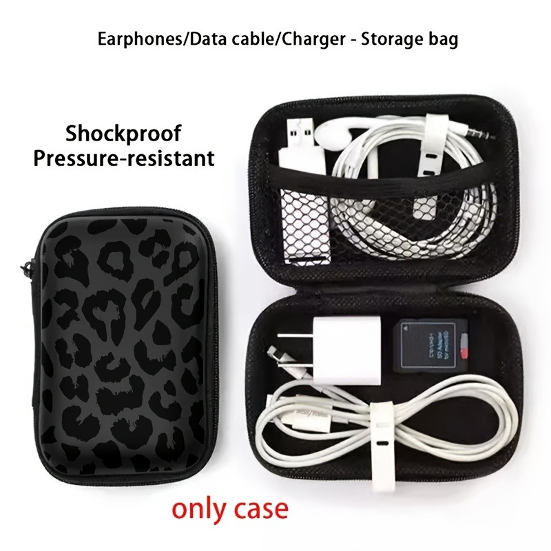 Black Leopard Print EVA Hard S – обзор и цена Cable Management Bag