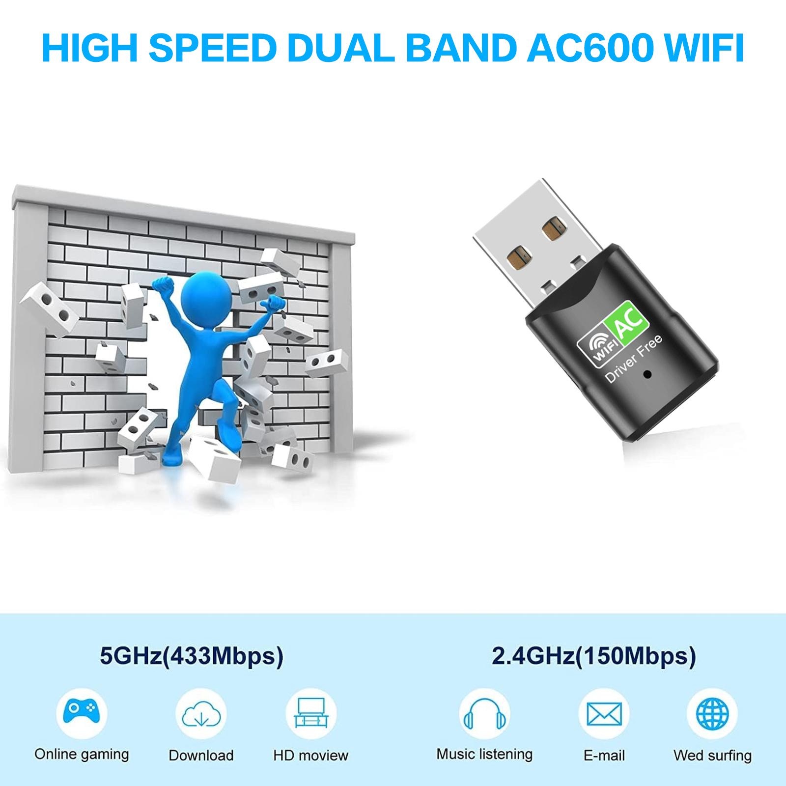 AC600 USB WiFi Adapter, Dual B – обзор и цена Laptop Accessories Computer